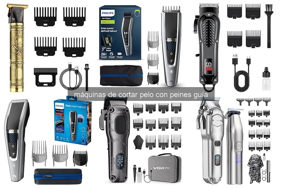 Mantenimiento y limpieza de máquinas de cortar pelo con peines guía