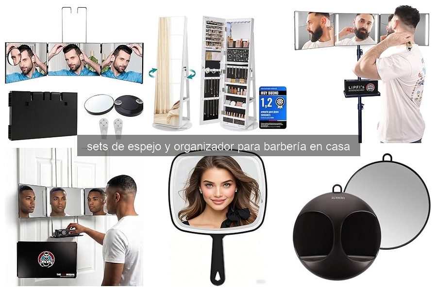 Mejores sets de espejo y organizador para barbería en casa 2026